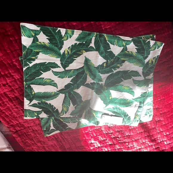 2 NW THRESHOLD SUMMER PALM LEAVES PLACEMATS - Picture 4 of 5